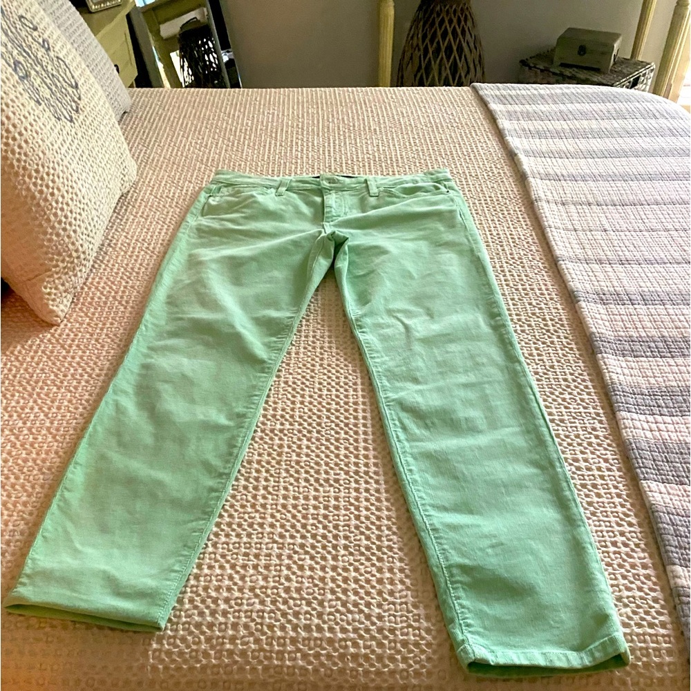 Joe cord mid rise jeans/mint green